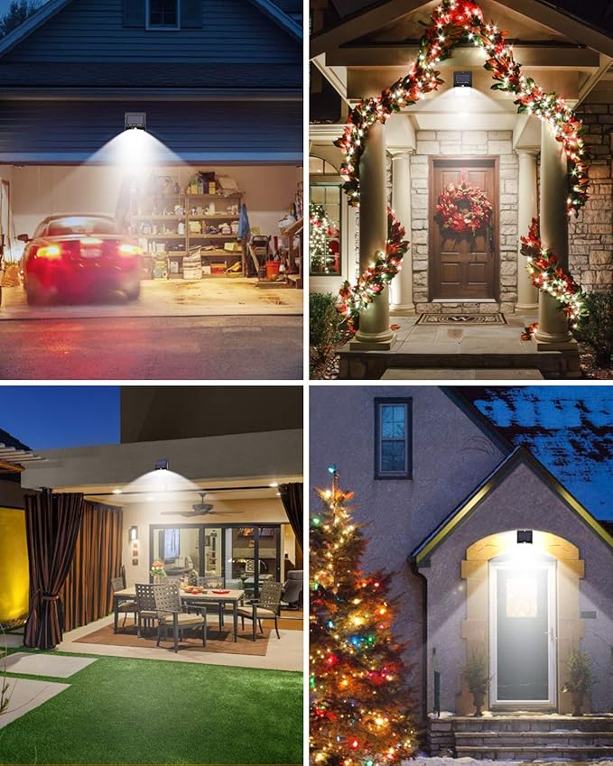 10 Pack Outdoor Solar Lights, 3 Modes/100LED Wireless Solar Security Lights with Motion Sensor - IP65 Waterproof, Suitable for Front Door, Backyard, Garage, Deck
