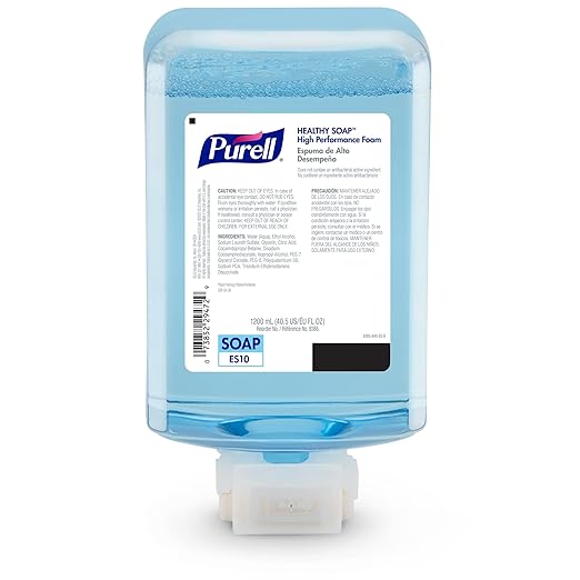 PURELL HEALTHY SOAP with CLEAN RELEASE Technology Fragrance Free Foam, 1200 mL Refill for PURELL ES10 Automatic Soap Dispenser (Pack of 2) - 8385-02