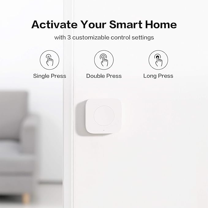 Aqara Wireless Mini Switch and Samrt Plug with Energy Monitoring,Requires Aqara Hub, Zigbee Connection,Smart Button for Smart Home Devices,Compatible with Alexa, Google Assistant, and Apple HomeKit