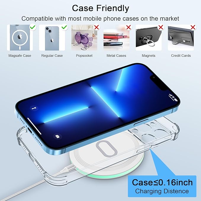 15W Wireless Charger Samsung S24 Ultra Charging Pad for Samsung Galaxy S24 S23 FE S22 Ultra S21 Note20 Z Flip/Fold 6 5 4,Google Pixel 9 8A 7A 8 7 6 Pro,Wireless Fast Charging Station with QC Adapter