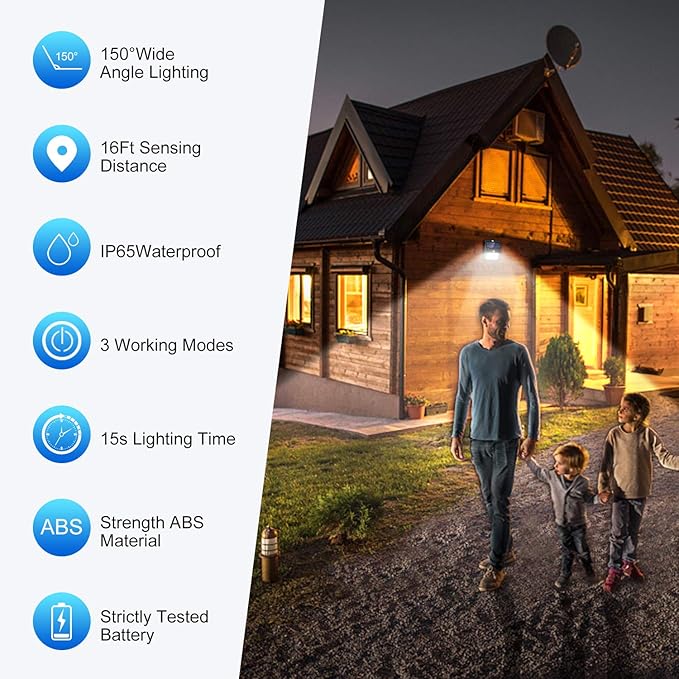 Solar Lights Outdoor [6Pack/3Modes], Solar Security Lights Solar Motion Sensor Lights Waterproof Outdoor Lights for Garden Fence Patio Garage
