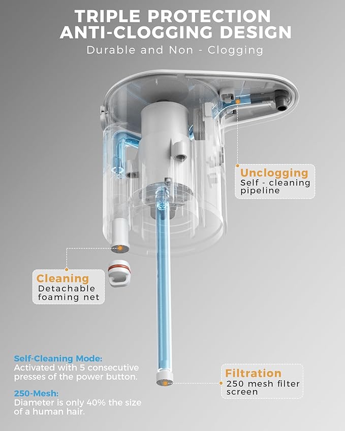 Automatic Foaming Soap Dispenser Touchless, 304 Stainless Steel Bottle Body & 16.2oz/480ml,USB Rechargeable, 3 Adjustable Liquid Levels, IPX7 Waterproof, for Kitchen Bathroom, Black