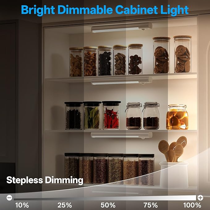 Under Cabinet Lighting with Charging Station,Rechargeable Motion Sensor Light Indoor,LED Closet Lights,3 Colors Dimmable,Magnetic for Kitchen,Wardrobe,Bedroom,Drawer 3Pack
