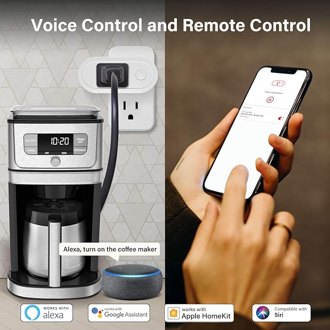 Sengled Smart Plug, S1 Auto Pairing with Alexa Devices, Energy Monitoring, Smart Outlet Remote Control, 15A Smart Socket, 1800W, Timer & Schedule, Bluetooth Mesh Smart Home, Hub Required, 4-Pack