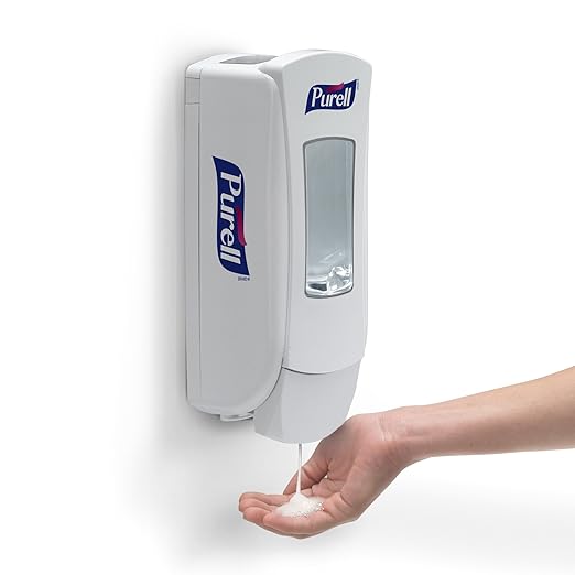 PURELL ADX-12 Push-Style Hand Sanitizer Dispenser, White, for 1200 mL PURELL ADX-12 Sanitizer Refills (Pack of 1) - 8820-06