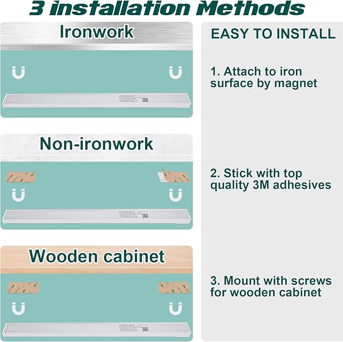 Alivation 60 LED Closet Lights Battery Powered LED Lights, Bright Under Cabinet Lighting, Motion Sensor Light Indoor, Wireless Lights, 2400mah Rechargeable Battery Operated Lights, 120 Days Run Time