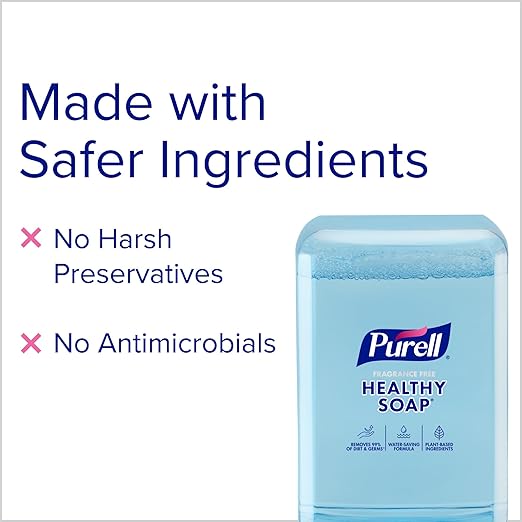 PURELL HEALTHY SOAP with CLEAN RELEASE Technology Fragrance Free Foam, 1200 mL Refill for PURELL ES10 Automatic Soap Dispenser (Pack of 2) - 8385-02