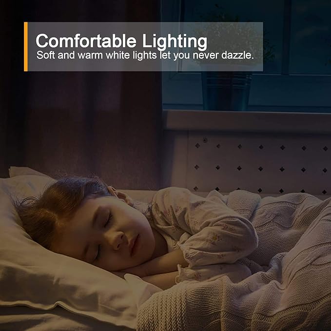 Lyridz Rechargeable Battery Night Light with Motion Sensor, Stick on Anywhere, 1-20LM Dimmable LED Nightlights for the Bedroom, Bathroom, Living Room, Kitchen, Stairs, Hallway, 4-Pack