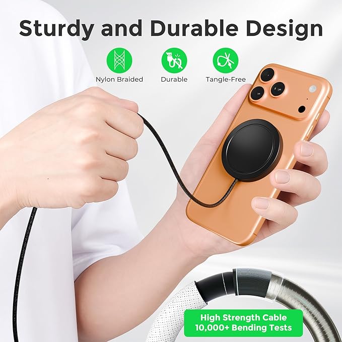 25W Magnetic Wireless Charger: Qi2.2 Qi2 Fast Charging Pad for iPhone 17 16 15 14 13 12 Pro Max, Samsung Galaxy S26 S25, Google Pixel 10, AirPods-Slim Portable for Travel Bedside Office-Black 2 Pack