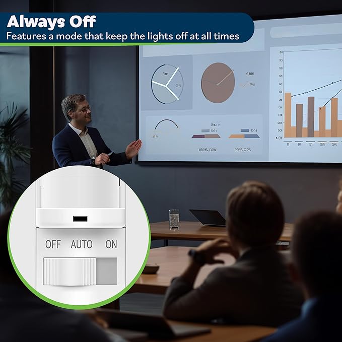 TOPGREENER in-Wall PIR Motion Sensor Light Switch, Motion Sensor Switch, Occupancy Sensor Switch, 𝐍𝐞𝐞𝐝 𝐍𝐞𝐮𝐭𝐫𝐚𝐥 𝐖𝐢𝐫𝐞, On/Off Override, 4A, 500W, Single Pole, TSOS5, White, 4 Pack