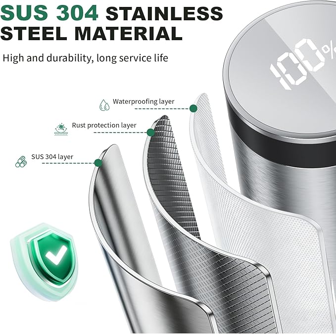 Automatic Soap Dispenser Touchless,Stainless Steel Hand Soap Dispenser,11.8oz/350ml,4 Adjustable Levels,USB Rechargeable,Desktop & Wall-Mounted Dual Use,for Kitchen & Bathroom,Liquid Black.