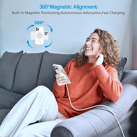 10FT Magnetic Wireless Charger,15W Fast Apple Mag-Safe Charger for iPhone 17/16/15 PD with USBC Apple Fast Charging Block 10Foot Quick Charge for iPhone 17/17 Air/17 16 15 Pro/Pro Max/14/13/12/AirPods