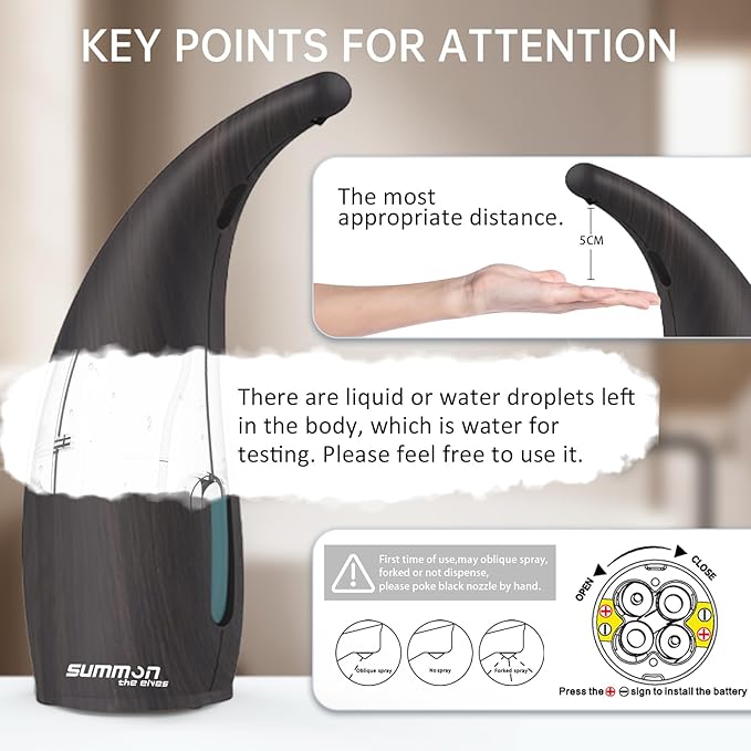 Automatic Liquid Soap Dispenser,300ML Touchless 4 Gear Adjustable,Countertop Electric Battery Operated White Hand Soap Dispenser with Sensor for Bathroom,Kitchen,Office