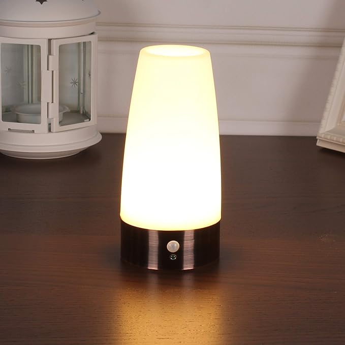 WRalwaysLX Retro LED Night Light for Home,Small Lamp with Wireless PIR LED Motion Sensor Indoor/Outdoor,Battery Operated Lamp for Bedroom,Hallway,Kitchen
