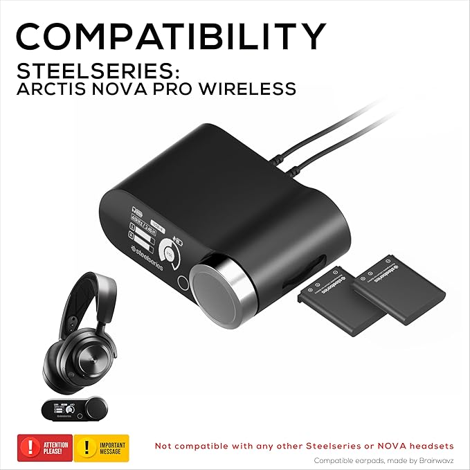 BRAINWAVZ Under Desk Mount & Game Controller Hanger for SteelSeries Arctis Nova Pro Wireless Base Station – Secure Fit, Easy Install with Screws or VHB Tape – Clean, Organized Gaming Setup