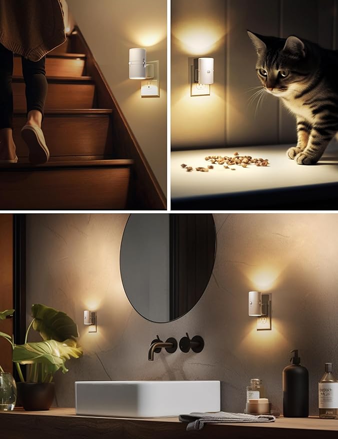 L LOHAS LED Motion Sensor Night Light Plug in, Motion Activated Night Light, 0-100LM Dimmable, Soft White 3000K, Motion Sensor Light Indoor for Bathroom Hallway Bedroom Nursery Kids Elderly [2 Pack]