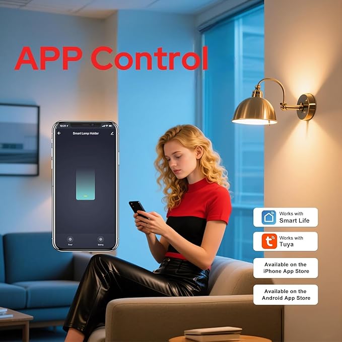 LoraTap Smart Wi-Fi Light Bulb Socket Adapter, Voice for Alexa/Google, Smart Life App Group & Timer, 60W Max, Incandescent Compatible, E26/E27, 3 Pack