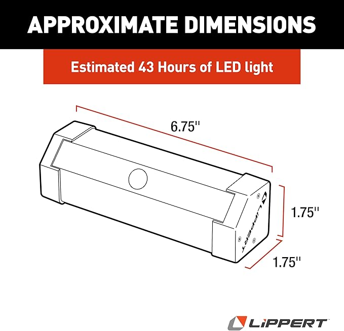 Lippert Wireless Motion-Activated LED RV Step Light with IP65 Rating, High-Strength Magnets for Magnetic Attachment, Adhesive-Backed Metal Plate, AA Batteries Not Included - 2022172335