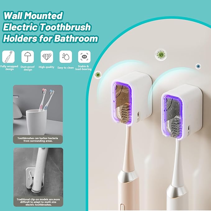 3 Pack Toothbrush Holders for Bathroom, Self Adhesive Wall Mounted Toothbrush Holder with Cover, Single Toothbrush Dispenser Storage Organizer for Family, Travel, Waterproof and Dustproof (Black)
