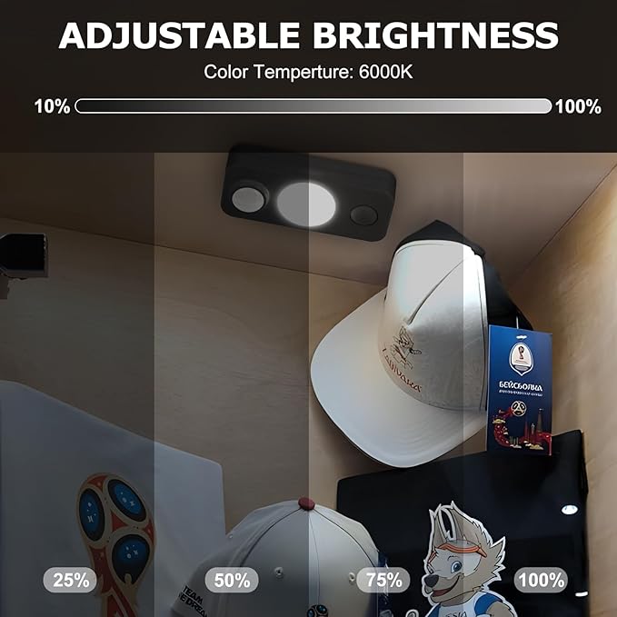 NIEGNOWOO LED Motion Sensor Puck Lights, Rechargeable Cabinet Lights, Stick on Wireless LED Night Light for Closet, Drawer, Shelf, Under Cabinet, Daylight White 4Pack, USB Charging Cord Included