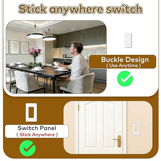 NineLeaf 4 Plug-in Light Switches with 1 Remote, Wireless Remote Control Light Switch with Wall Switch, 15A/1500W, TUV Listed, No Wiring, 500ft RF, Remote Control Outlet for Lamps,Household