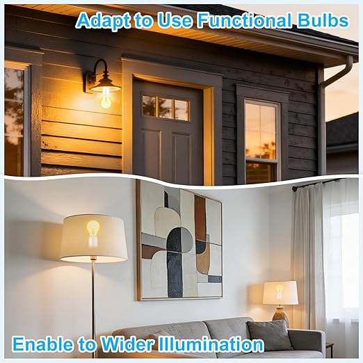 Remote Control E26 E27 Light Bulb Socket Adapter,GreenCyle 2PCS Wireless Light Switch and 1Standard Medium Base Lamp Socket Extender 2.3"(5.8cm),Screw-in,Max 500W,No Wiring Needed,500ft Range,for Lamp