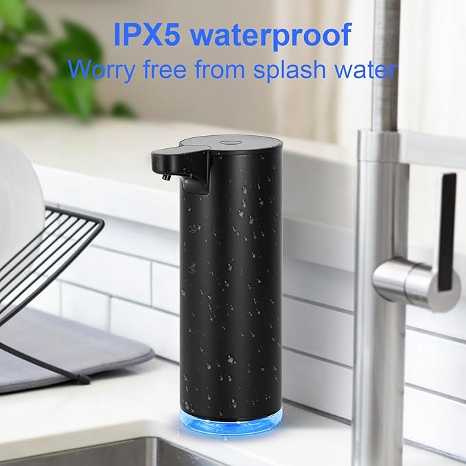 LAOPAO Rechargeable Automatic Foaming Soap Dispenser - Stainless Steel Touchless 9oz Foam Soap Dispenser for Bathroom and Kitchen - Xmas Gift
