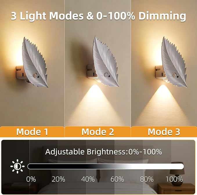 Motion Sensor Wall Light with Remote Control, 10 RGB and 3 Colors Dimmable Wireless Wall Sconces, Rechargeable Wall Sconce for Hallway, Living Room, Stairs, Bedroom (1 Pack)