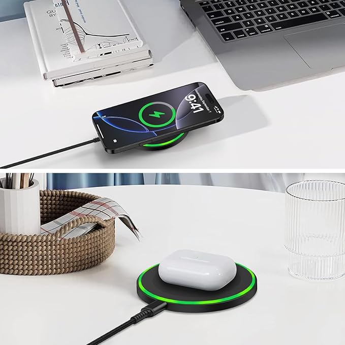 15W Wireless Charger Fast Charging Pad, Android Wireless Charging Station for Samsung Galaxy S26 Ultra S26 S25 Ultra S24 FE S23, razr/Razr+ 2025/Edge 2025/Moto G Stylus 2025, Google Pixel 10 Pro XL/9a