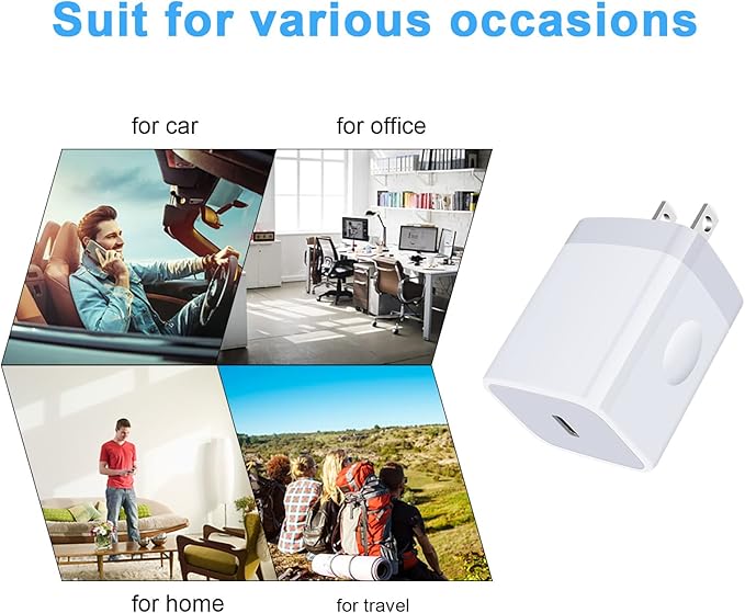 Fast Charging USB C Charger Box Phone Charger Block Wall Plug Adapter for Samsung Galaxy A17 5G/A36/A16/A54/A56/Z Fold7 6/A35/S25 Ultra/S24FE/A53/A15/A14/A13/A23,iPhone 17 Pro Max/16e/15,Pixel 10/9a/8