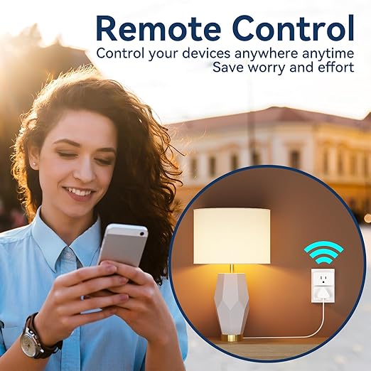 4 Pack Smart Plugs, WiFi Outlets Work with Alexa&Google Assistant, 15A/1800W Max, Smart Sockets with APP Control, Timer Plug with Group Control, No Hub Required, ETL & FCC Certified, 2.4Ghz only