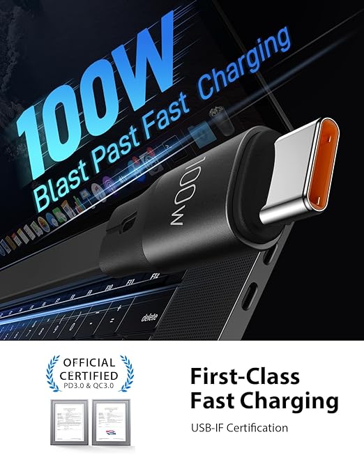 CAFELE Upgraded Retractable USB C Cable, 100W Multi Charging Cable, 3 in 1 Fast Charging Charger Cord with Type C/L/Micro USB Ports for Phone 16 15 14 Galaxy MacBook Pad, Travel for Multiple Devices