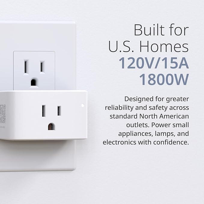 D-Link PM-01M Wi-Fi Smart Plug, Aquila PRO AI & Matter Supported, Compact Design, 15A/1800W Max, Energy Monitoring, Easy Bluetooth Setup, Works with Alexa & Google Home, Flame-Retardant, UL Certified