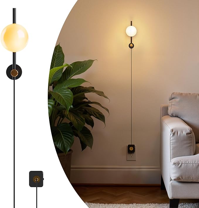 L LOHAS LED Night Lights Plug into Wall, Dimmable Night Light, Dusk to Dawn Sensor, 0-100LM Adjustable Brightness, Soft White 3000K Globe Shade Milky Nightlight with 4.92ft Cord for Bathroom, Hallway