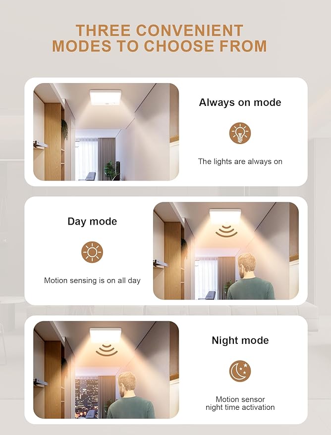 Motion Sensor Light Indoor with Remote,3 Color Motion Sensor Lights with Remote, Wireless Closet Light Battery Operated, Magnetic Dimmable LED Lights (7000mah-1pack)