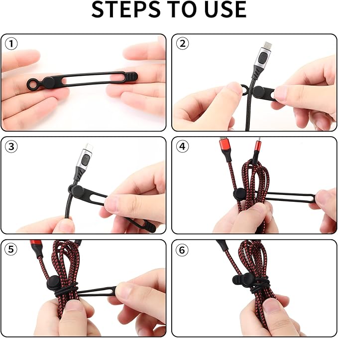 UMUST 35pcs Silicone Cable Ties,Reusable Cable Management Organizer, Wire Ties，Travel Cord Ties，Cord Organizer for Bundling Cable Cords in Home,Office,Kitchen,School(5 Colors)