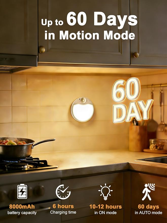 TANBABY 8000mAh Motion Sensor Ceiling Light with Remote, 3CCT Magnetic Battery Operated, 7'' Ultra Slim, Adjustable Timer 30/60/120s for Closet, Hallway, Stairs, Entryway, Pantry, Garage（2 Pack）