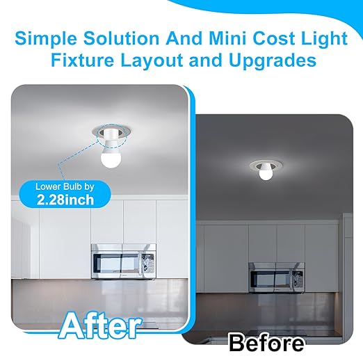 Greencycle Remote Control Light Bulb Socket,Max 500W LED,Wireless Wall Light Switch for Pull Chain Light Fixture,E26 E27 Bulb Base,No Wiring,500ft RF Range,for Bedroom,Stair