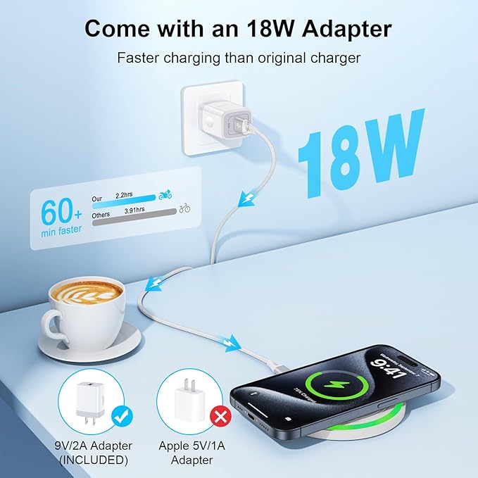 Wireless Charger Fast Charging Pad 15W with 18W Quick Charger Block Cargador Inalambrico Compatible with Samsung Galaxy S25 Edge Ultra S25+ S25 Plus Z Fold 6 Flip 6 5 S24 S24+ S24 S23 FE S22 S21 S20