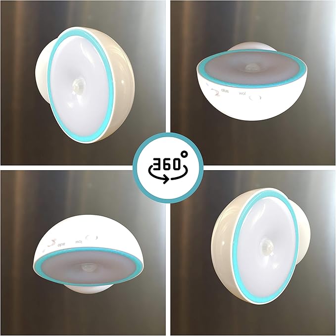 Cruise On Motion-Activated Battery LED Light with Magnetic Base, 360° Rotating Night Lamp for Closets, Bathrooms, Hallways & Cabinets, Wireless, Easy Install, Auto Sensor for Hands-Free Illumination