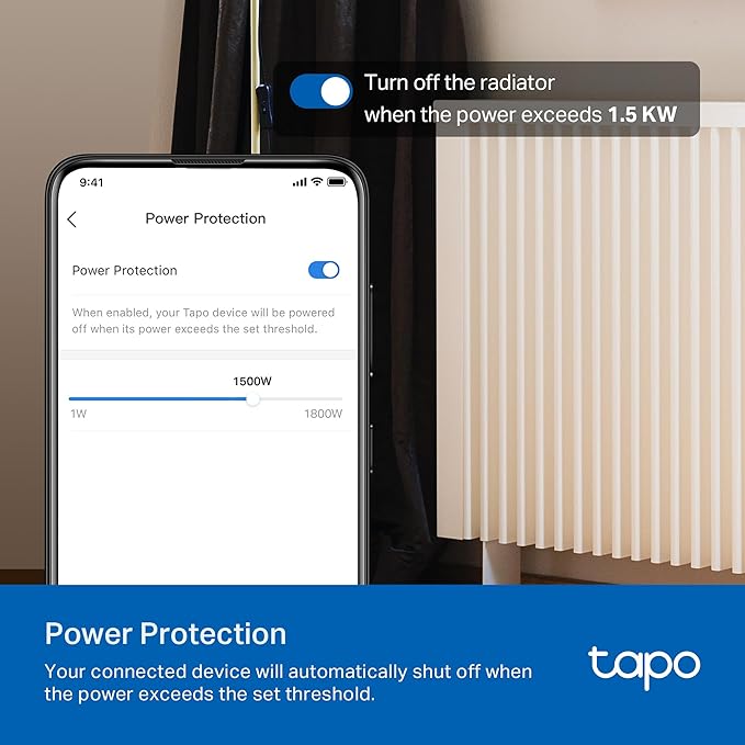 TP-Link 𝗧𝗮𝗽𝗼 Smart Plug Wi-Fi Mini, Energy Monitoring, Compatible with Alexa & Google Home & Samsung SmartThings, Timer, 15A/1800W Max, ETL Certified, 2.4G Wi-Fi Only, Tapo P115(2-Pack)