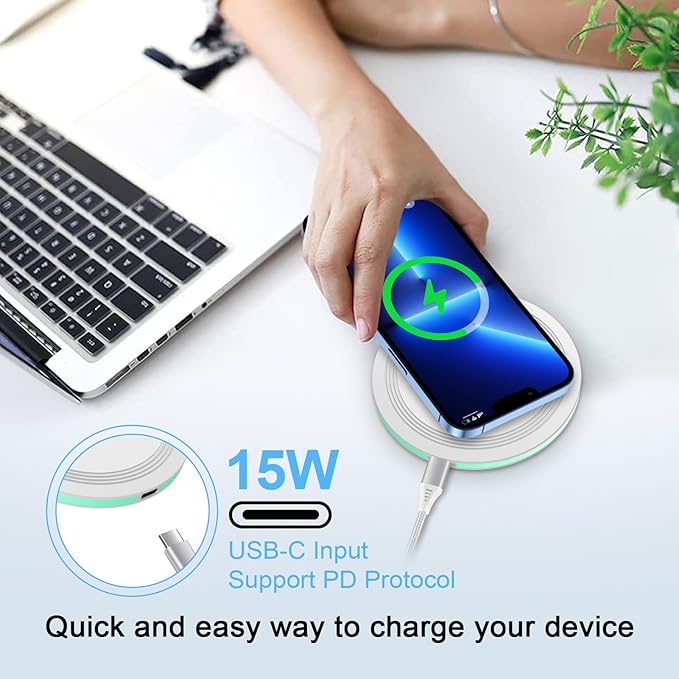 15W Wireless Charger Samsung S24 Ultra Charging Pad for Samsung Galaxy S24 S23 FE S22 Ultra S21 Note20 Z Flip/Fold 6 5 4,Google Pixel 9 8A 7A 8 7 6 Pro,Wireless Fast Charging Station with QC Adapter