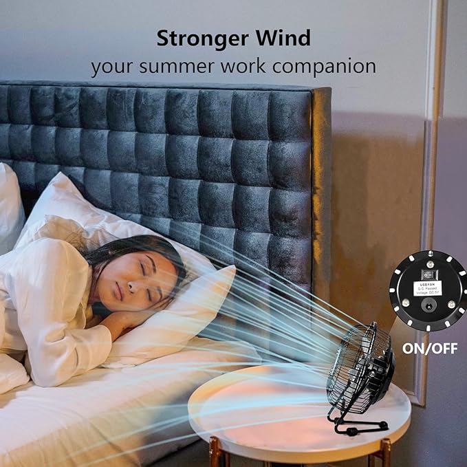 BEESTAR 4 Inch Mini Fan with Metal Construction,Powerful USB Powered,360° Rotation desk Personal Cooling Usb fans small quiet for Home Office Bedroom