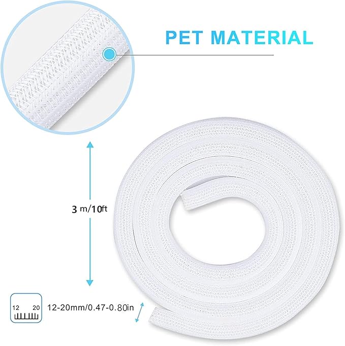 AGPTEK Cable Sleeve, 25ft - 4/5 inch Cable Management Desk Cord Cover Organizer Wire Hider for Home Office Computer TV Wire Loom Tubing Pet Proof Cord Protector from Cat Dog Chewing, White