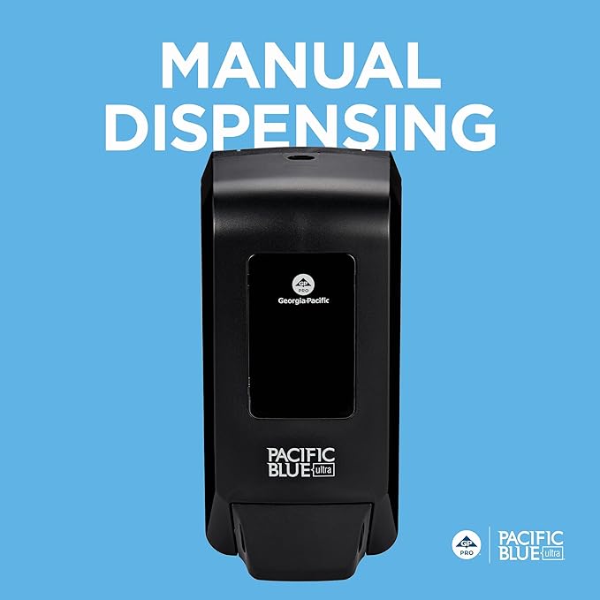 Georgia-Pacific (53057) Pacific Blue Ultra Manual Push Soap Dispenser, Wall Mounted, Easy to Install & Maintain