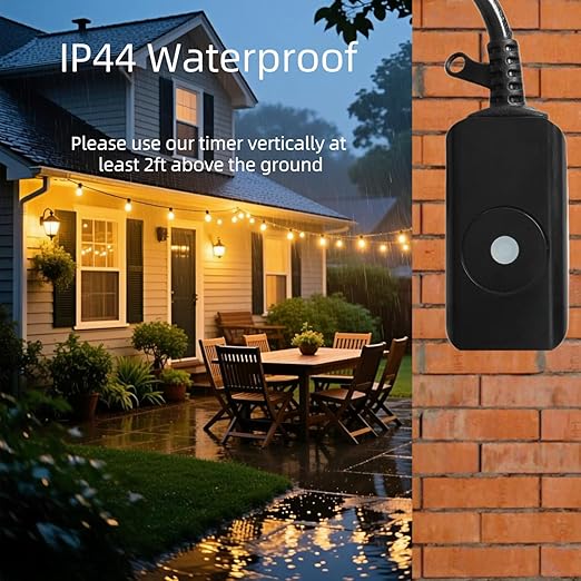 5GHz &2.4 GHz Outdoor Smart WiFi Plug Outlet,IP44,15 Amps,One Grounded Outlet, Wireless Remote, Alexa Smart Plugs and Google Home Assistant, ETL Listed,Black(1 Pack)