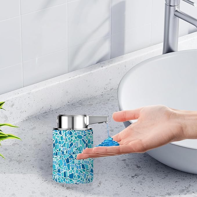 Automatic Soap Dispenser,soap Dispenser Dish soap Dispenser Hand Bathroom Touchless with Infrared Sensor（Mirror Lake）