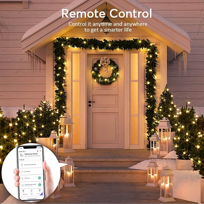 POWSAV 6 Ft WiFi Surge Protector - 8 Outlet Extension Cord with 4 Smart & 4 Always On Outlets, 4 USB Ports, Alexa & Google Home Compatible, Black