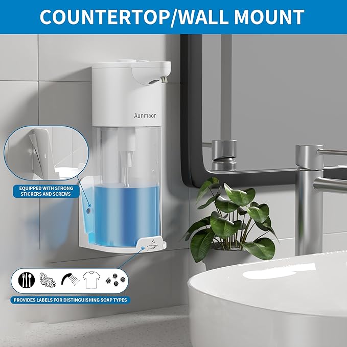 Automatic Soap Dispenser Touchless,Simple Physical Adjustment,Low Battery Consumption Dish Soap Dispenser Kitchen Bathroom