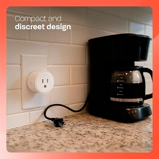 Smart Plug, Compatible with Alexa and Google Home, WiFi Enabled, No Hub Required, 2.4Ghz Connection, White, 2 Pack